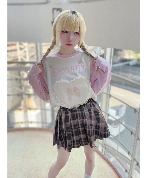 Jamie エーエヌケー（ジェイミーエーエヌケー）の「エンジェル合皮ハートロンTE（Tシャツ/カットソー・レディース・ブラック/ホワイト・M）」の20枚目の写真