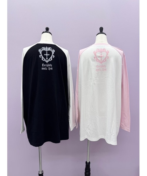 Jamie エーエヌケー(ジェイミーエーエヌケー)の「エンジェル合皮ハートロンTE(Tシャツ/カットソー・レディース・ブラック/ホワイト・M)」の7枚目の写真