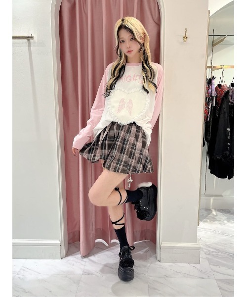 Jamie エーエヌケー（ジェイミーエーエヌケー）の「エンジェル合皮ハートロンTE（Tシャツ/カットソー・レディース・ブラック/ホワイト・M）」の15枚目の写真