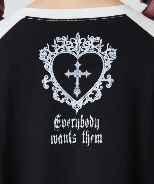 Jamie エーエヌケー(ジェイミーエーエヌケー)の「エンジェル合皮ハートロンTE(Tシャツ/カットソー・レディース・ブラック/ホワイト・M)」の22枚目の写真