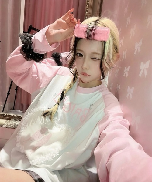Jamie エーエヌケー(ジェイミーエーエヌケー)の「エンジェル合皮ハートロンTE(Tシャツ/カットソー・レディース・ブラック/ホワイト・M)」の18枚目の写真