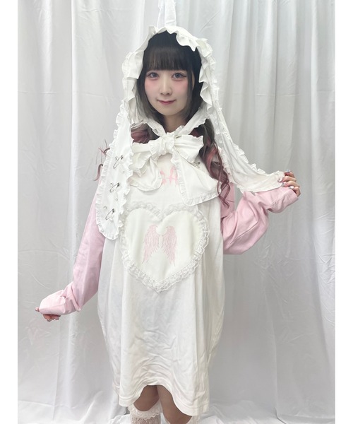 Jamie エーエヌケー(ジェイミーエーエヌケー)の「エンジェル合皮ハートロンTE(Tシャツ/カットソー・レディース・ブラック/ホワイト・M)」の20枚目の写真