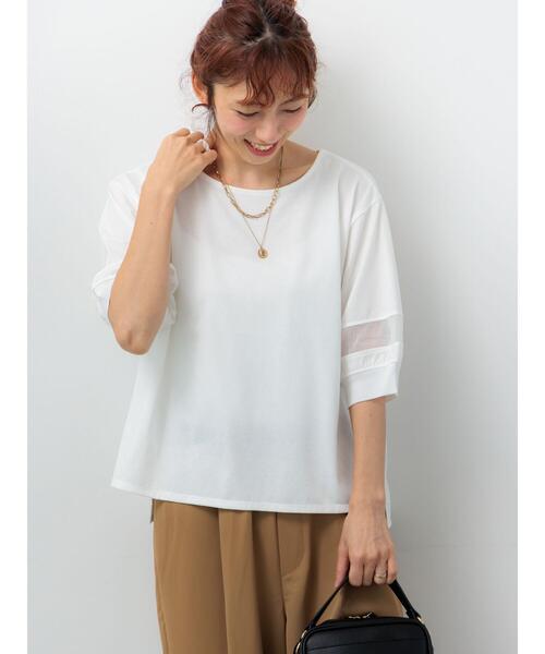 Lugnoncure（ルノンキュール）の「袖シアー切り替えトップス（その他トップス・レディース・ブラック/グレー/オフホワイト・F）」の6枚目の写真