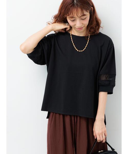 Lugnoncure（ルノンキュール）の「袖シアー切り替えトップス（その他トップス・レディース・ブラック/グレー/オフホワイト・F）」の9枚目の写真