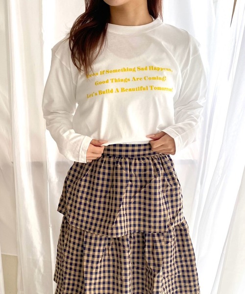 cuorequal(クオレコール)の「ロゴ英字デザインロンT/長袖Tシャツ(Tシャツ/カットソー・レディース・A/B・MEDIUM)」の1枚目の写真