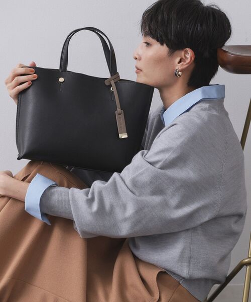 2WAY/名品】バイカラー3層ミドルトートバッグ（トートバッグ）｜OPAQUE