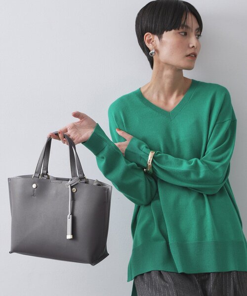 セール】【2WAY/名品】バイカラー3層ミドルトートバッグ(トートバッグ セール】【2WAY/名品】バイカラー3層ミドルトートバッグ(トートバッグ