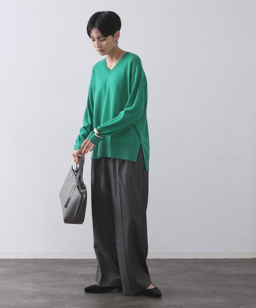 OPAQUE.CLIP（オペークドットクリップ）の「【2WAY／名品】バイカラー3層ミドルトートバッグ（トートバッグ・レディース・ベージュ系4/ピンク系その他2/チャコール/ブラウン系その他5/ブラック系4/ブルー系7・00）」の8枚目の写真