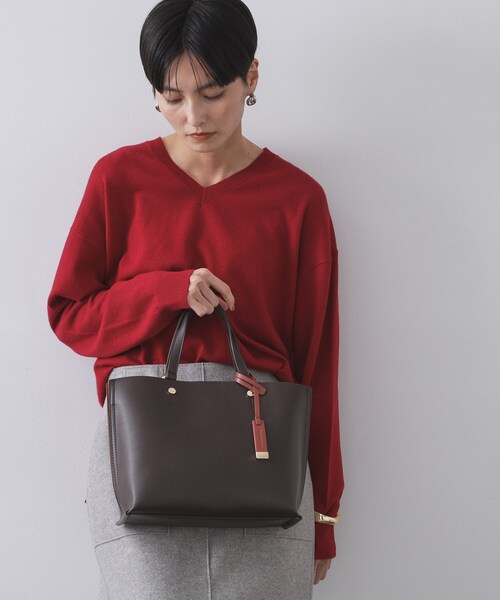 2WAY/名品】バイカラー3層ミドルトートバッグ（トートバッグ）｜OPAQUE