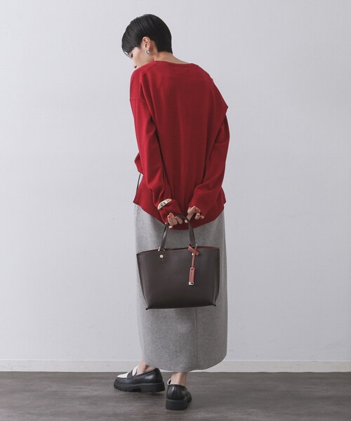 2WAY/名品】バイカラー3層ミドルトートバッグ（トートバッグ）｜OPAQUE