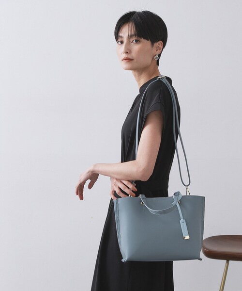 2WAY/名品】バイカラー3層ミドルトートバッグ（トートバッグ）｜OPAQUE