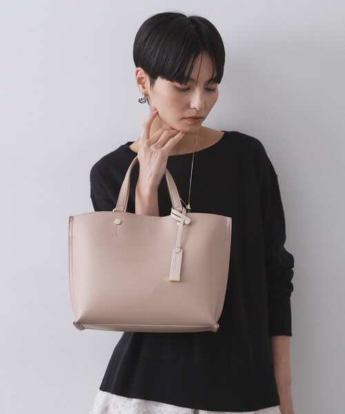 セール】【2WAY/名品】バイカラー3層ミドルトートバッグ（トートバッグ