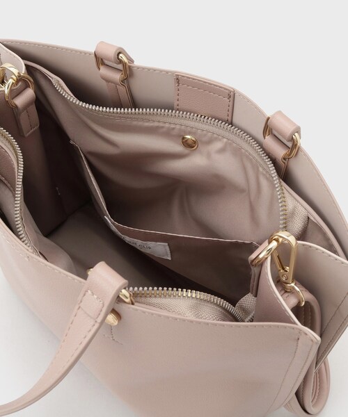 OPAQUE.CLIP（オペークドットクリップ）の「【2WAY／名品】バイカラー3層ミドルトートバッグ（トートバッグ・レディース・ベージュ系4/ピンク系その他2/チャコール/ブラウン系その他5/ブラック系4/ブルー系7・00）」の16枚目の写真