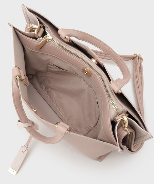 OPAQUE.CLIP（オペークドットクリップ）の「【2WAY／名品】バイカラー3層ミドルトートバッグ（トートバッグ・レディース・ベージュ系4/ピンク系その他2/チャコール/ブラウン系その他5/ブラック系4/ブルー系7・00）」の14枚目の写真