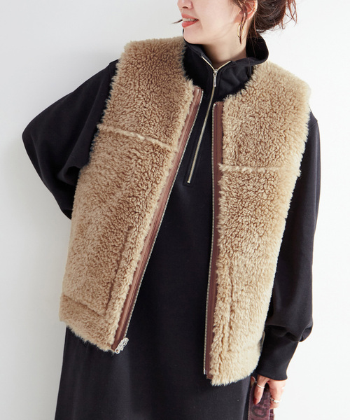 ✦極美品✦ Burn Breeze 高級ムートン ベスト アンティーク レザー シープレザームートン C-3 フライトレザーベスト M～4XL