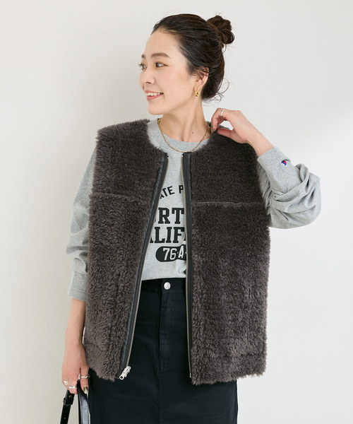 ムートンライクリバーシブルベスト（その他アウター）｜B.C STOCK