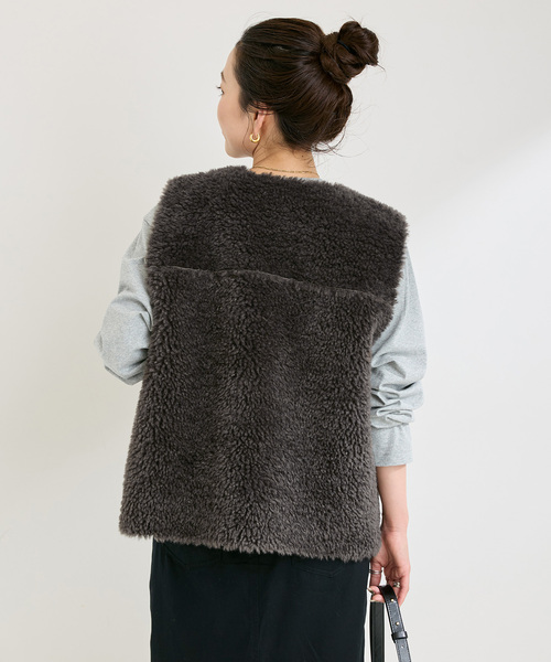 ムートンライクリバーシブルベスト（その他アウター）｜B.C STOCK