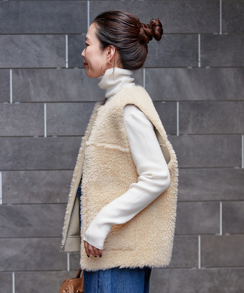 ムートンライクリバーシブルベスト（その他アウター）｜B.C STOCK
