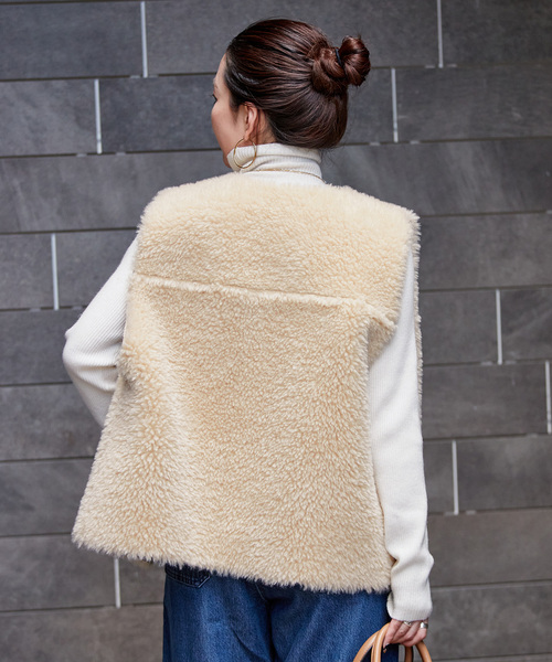 ムートンライクリバーシブルベスト（その他アウター）｜B.C STOCK