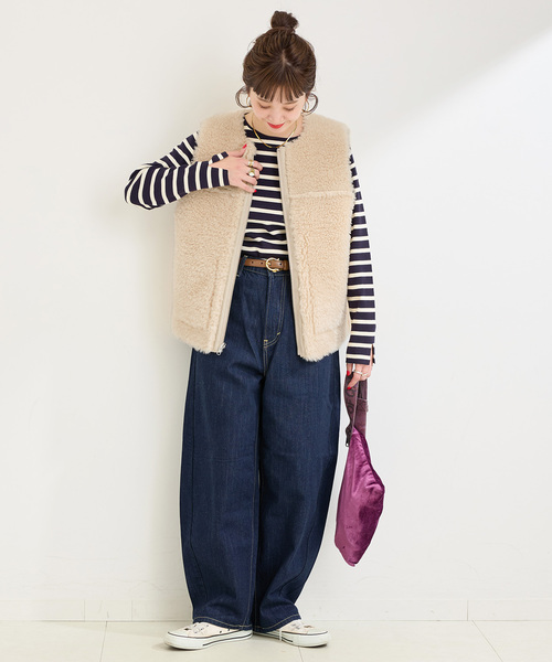 ムートンライクリバーシブルベスト（その他アウター）｜B.C STOCK