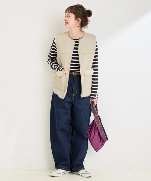 ムートンライクリバーシブルベスト（その他アウター）｜B.C STOCK