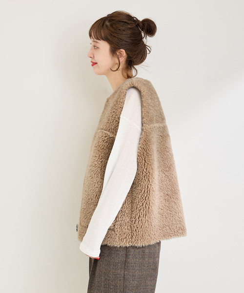 ムートンライクリバーシブルベスト（その他アウター）｜B.C STOCK