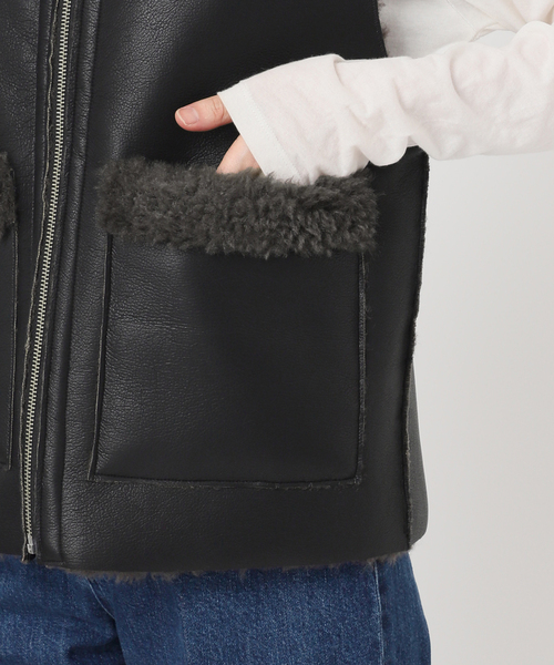 B.C STOCK（ベーセーストック）の「ムートンライクリバーシブルベスト（その他アウター・レディース・ブラウン/ブラック/アイボリー・FREE）」の14枚目の写真