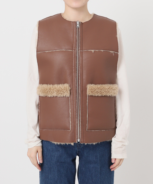 ムートンライクリバーシブルベスト（その他アウター）｜B.C STOCK