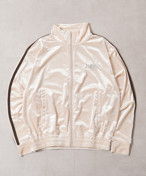 1111clothing(ワンフォークロージング)の「【セットアップ 対応】サイドライン ベロア トラックジャケット / Side Line Velour Track Jacket(ジャージ・メンズ・ブラック/ブラウン/アイボリー・M/L)」の6枚目の写真
