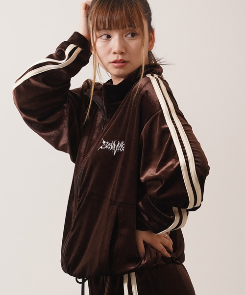 セール】【セットアップ 対応】サイドライン ベロア トラック