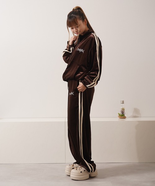 セール】【セットアップ 対応】サイドライン ベロア トラック