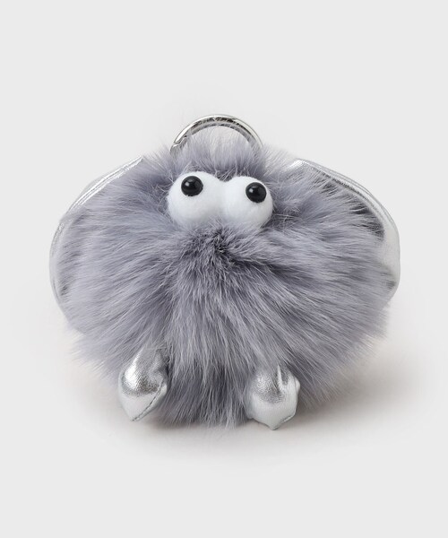 60cm銀灰Zimomo 指先で感じる上質フォックスファー&四つの瞳が魅せる