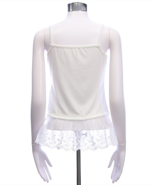 clear（クリア）の「サイドシャーリングワンショルカットソー＆レースキャミセット［韓国ファッション ガーリー］（Tシャツ/カットソー・レディース・ブラック/杢グレー/アイボリー/グリーン/ブラウン・F）」の19枚目の写真