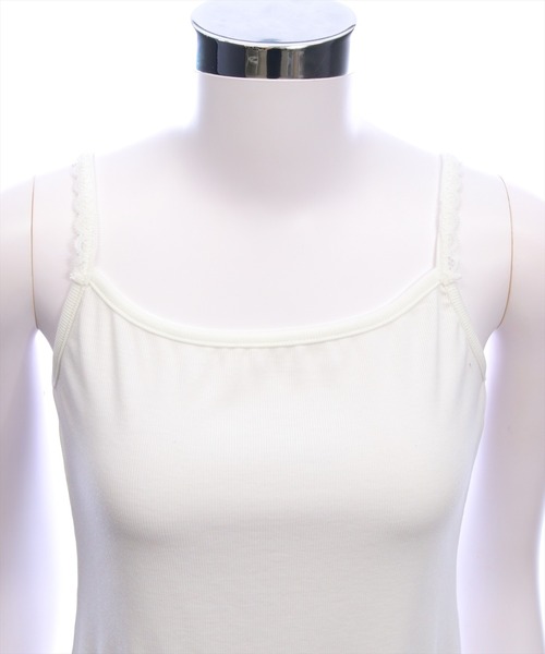 clear（クリア）の「サイドシャーリングワンショルカットソー＆レースキャミセット［韓国ファッション ガーリー］（Tシャツ/カットソー・レディース・ブラック/杢グレー/アイボリー/グリーン/ブラウン・F）」の20枚目の写真