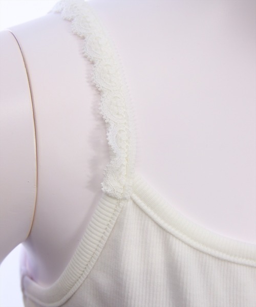 clear（クリア）の「サイドシャーリングワンショルカットソー＆レースキャミセット［韓国ファッション ガーリー］（Tシャツ/カットソー・レディース・ブラック/杢グレー/アイボリー/グリーン/ブラウン・F）」の21枚目の写真