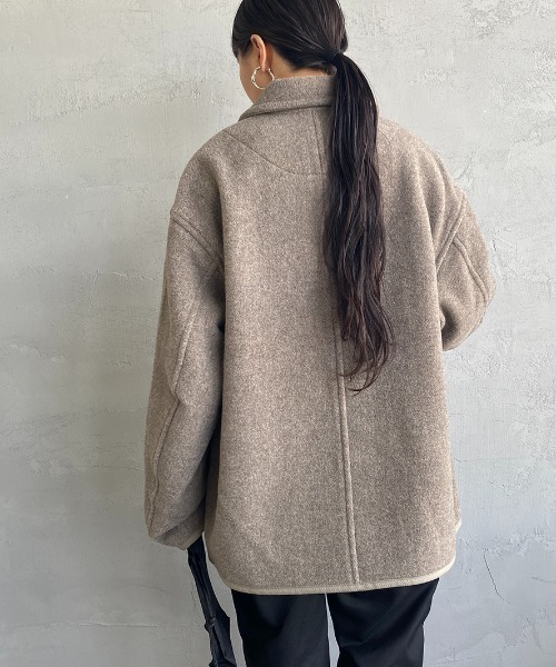 DANTON（ダントン）の「【WEB限定】[DANTON/ダントン] ウールライトパイル カバーオールジャケット（カバーオール・レディース・グレー/ベージュ/ネイビー・40/42）」の6枚目の写真