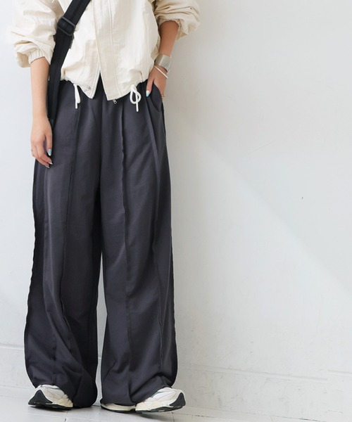 antiqua(アンティカ)の「裏毛ワイドパンツ(その他パンツ・レディース・ブラック/チャコールグレー/杢グレー・MEDIUM/LARGE)」の3枚目の写真