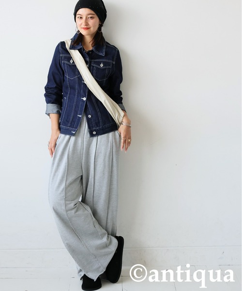antiqua(アンティカ)の「裏毛ワイドパンツ(その他パンツ・レディース・ブラック/チャコールグレー/杢グレー・MEDIUM/LARGE)」の13枚目の写真