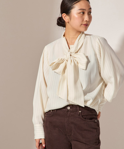 A PUPIL（アピューピル）の「【A PUPIL/ア ピューピル】BIG BT BL STRIPES：ブラウス（シャツ/ブラウス・レディース・ホワイト・MEDIUM）」の15枚目の写真