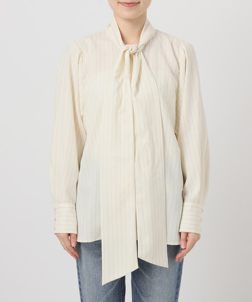 A PUPIL（アピューピル）の「【A PUPIL/ア ピューピル】BIG BT BL STRIPES：ブラウス（シャツ/ブラウス・レディース・ホワイト・MEDIUM）」の3枚目の写真