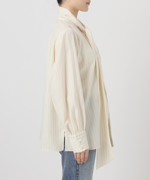 A PUPIL（アピューピル）の「【A PUPIL/ア ピューピル】BIG BT BL STRIPES：ブラウス（シャツ/ブラウス・レディース・ホワイト・MEDIUM）」の6枚目の写真