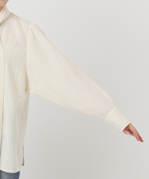 A PUPIL（アピューピル）の「【A PUPIL/ア ピューピル】BIG BT BL STRIPES：ブラウス（シャツ/ブラウス・レディース・ホワイト・MEDIUM）」の7枚目の写真