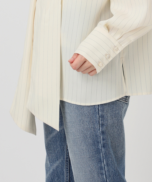 A PUPIL（アピューピル）の「【A PUPIL/ア ピューピル】BIG BT BL STRIPES：ブラウス（シャツ/ブラウス・レディース・ホワイト・MEDIUM）」の8枚目の写真