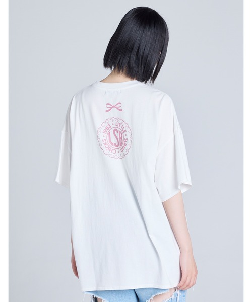Little sunny bite（リトルサニーバイト）の「【Little Sunny Bite】MARRONCREAM x little sunny bite big tee（Tシャツ/カットソー・レディース・ホワイト/ピンク/ブラック・SMALL/MEDIUM）」の4枚目の写真