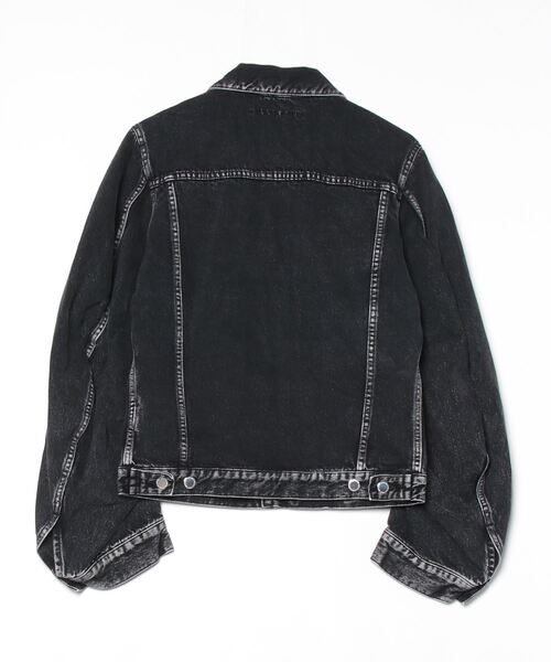 JOHN LAWRENCE SULLIVAN(ジョンローレンスサリバン)の「WASHED DENIM MASSIVE ROUNDED SLEEVE JACKET(デニムジャケット・メンズ・ブラック/インディゴブルー・48/46)」の5枚目の写真