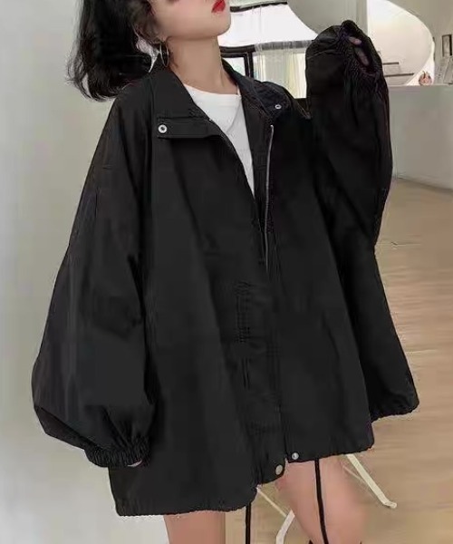 CELENA BEATS(セレナビーツ)の「※バルーンスリーブ オーバーサイズ ジップアップ ブルゾン(ブルゾン・レディース・ブラック/アイボリー・M/S)」の13枚目の写真