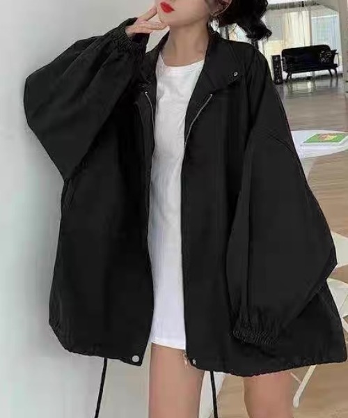 CELENA BEATS(セレナビーツ)の「※バルーンスリーブ オーバーサイズ ジップアップ ブルゾン(ブルゾン・レディース・ブラック/アイボリー・M/S)」の14枚目の写真