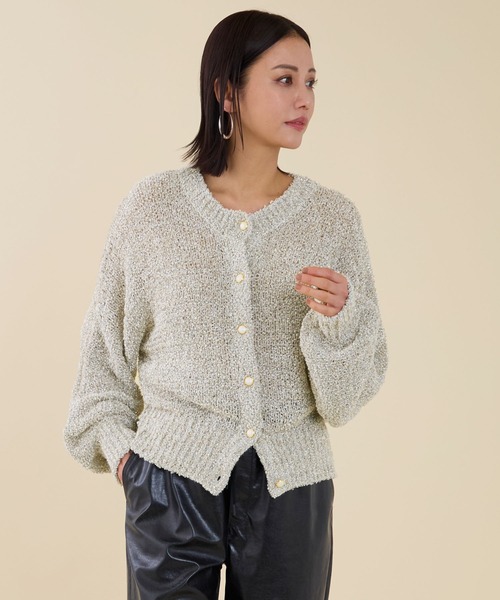 marmors（マルモア）の「【marmors】lame dolman knit cardigan（カーディガン/ボレロ・レディース・ブラック/オフホワイト・36）」の19枚目の写真