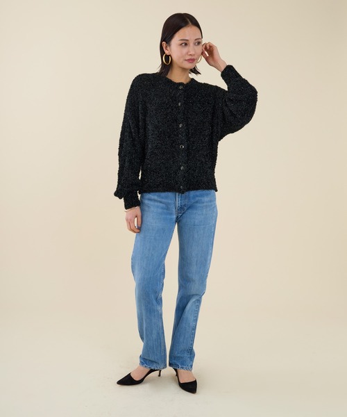 marmors（マルモア）の「【marmors】lame dolman knit cardigan（カーディガン/ボレロ・レディース・ブラック/オフホワイト・36）」の4枚目の写真