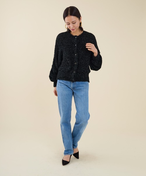 marmors（マルモア）の「【marmors】lame dolman knit cardigan（カーディガン/ボレロ・レディース・ブラック/オフホワイト・36）」の5枚目の写真
